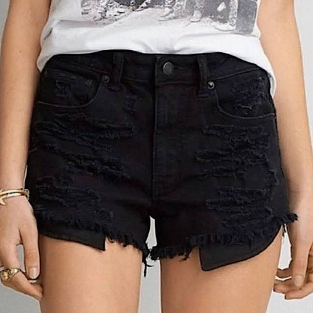 American Eagle Vintage Hi Rise Black Denim Size 6